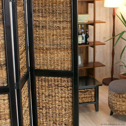 バナナリーフ スクリーン 3連 パーテーション 間仕切り 目隠し 仕切り 衝立 ついたて 寝室 アバカ