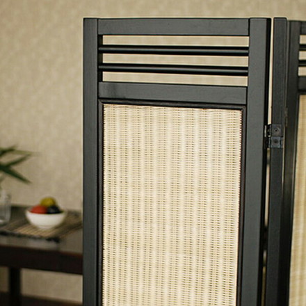 アジアン スクリーン 4連 N(ナチュラル)家具 籐家具 パーテーション 間仕切り 目隠し 仕切り 衝立 ついたて