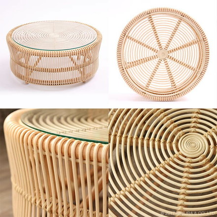 ラタン ローテーブル センターテーブル ローテーブル ラウンドテーブル リビングテーブル ソファ