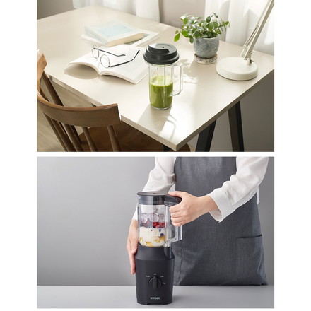 TIGER タイガー ミキサー ブレンダー ジューサー TIGER EDGE 2WAY 1L スムージー そのまま飲める ハイパワー パワフル 砕氷 冷凍 コンパクト 樹脂製カップ ロック 取り外し 食洗器 SLC-A100