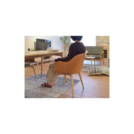 パーソナルチェア リビングチェア 幅50cm キャメル 木製 カラメリ リビング ダイニング インテリア家具