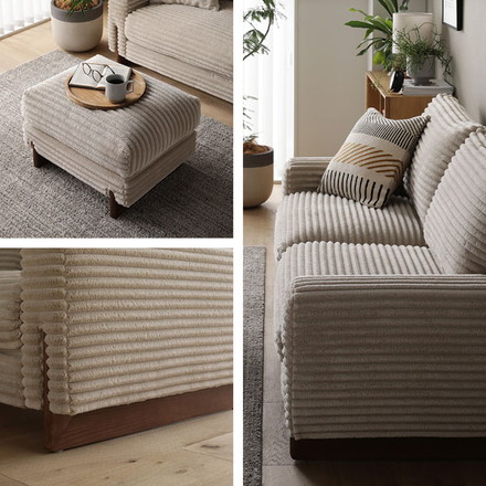 太畝コーデュロイ ソファ 2人掛け ソファー 単品 グレー 天然木 木脚 肘付き 羽毛使用 リビング ダイニング