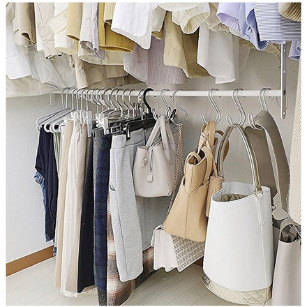 ハンガー 収納アップブランコハンガー 伸縮式 ワイド 幅63~107.5×奥行9.3×高さ72.5~101.7cm