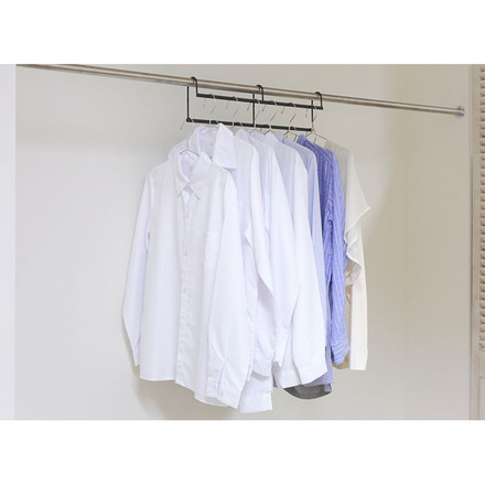 アップハンガー ハンガー 衣類収納 幅50cm 2本組 日本製 収納 収納力アップ 段違い クローゼット 大容量 省スペース スぺパ 小物 バッグ コート 整理 衣替え ブラック