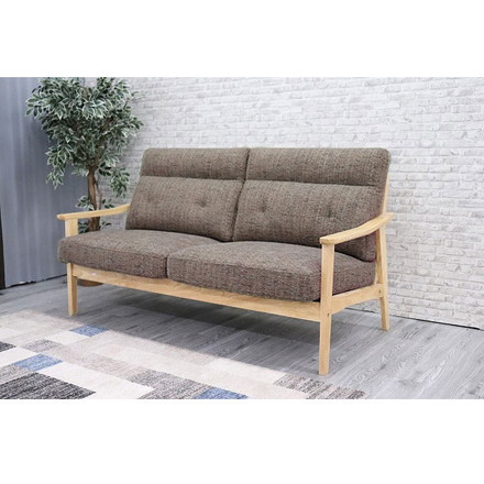 ソファ 木肘ソファ 3人掛け 肘付き 幅165cm ソファ 座面にポケットコイル使用 天然木フレーム 三人掛け