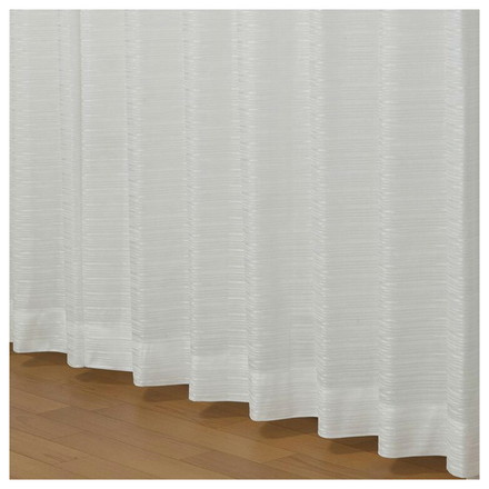 デザインレースカーテン UVカット 遮熱 保温 昼見えにくい ボーダー 省エネ 節電 レースカーテン 紫外線対策 幅100cm×丈103cm2枚組