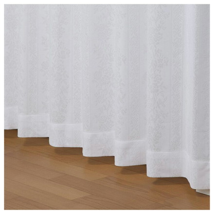 花柄 リーフ柄 昼見えにくい 遮像 レースカーテン ミラーレース 防犯 ウォッシャブル 洗える 洗濯可能 幅100cm×丈103cm2枚組