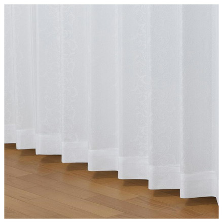 日本製 レースカーテン UVカット 紫外線対策 日焼け対策 唐草柄 エレガント 遮熱 保温 節電 省エネ 洗える 幅100cm×丈133cm2枚組