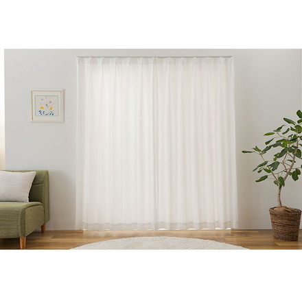 ミラーレースカーテン 7サイズ リーフ柄 日本製 UVカット 紫外線 高機能レース レースカーテン 断熱 保温 省エネ 幅100×長さ103cm2枚組