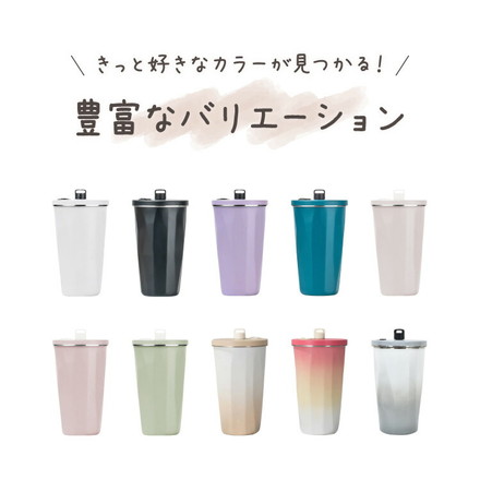 ストロー付きタンブラー 600ml 保冷 保温 蓋付き 持ち運び ストロータンブラー 真空断熱 二重構造 大容量 グラデーショングレー