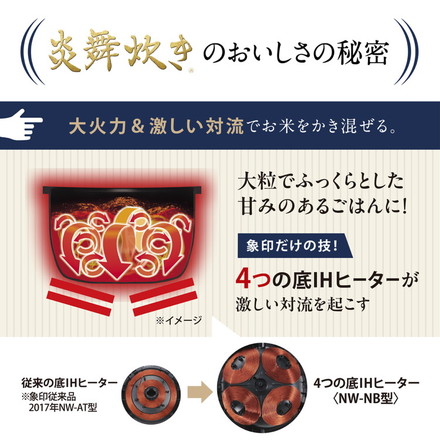 象印 圧力IH炊飯ジャー NW-NB18-BZ 炎舞炊き ZOJIRUSHI 一升炊き 象印マホービン 炊飯器 黒 一升