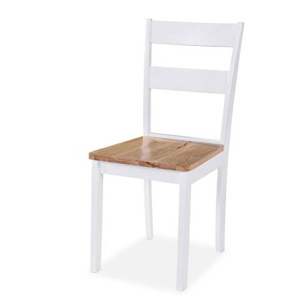 vidaXL ダイニング3点セット MDF ラバーウッド ホワイト 家具 家具セット キッチン ダイニング 家具