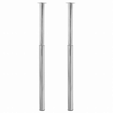 vidaXL 伸縮式テーブル脚 2点 クローム 710?1100mm家具 テーブル用品 テーブル脚