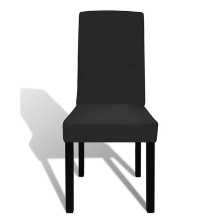 vidaXL ストレートストレッチチェアカバー 4点セット ブラックホーム&ガーデンデコレーションカバー