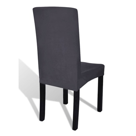 vidaXL ストレート 伸縮性 チェアカバー 6点 アントラシート デコレーション カバー