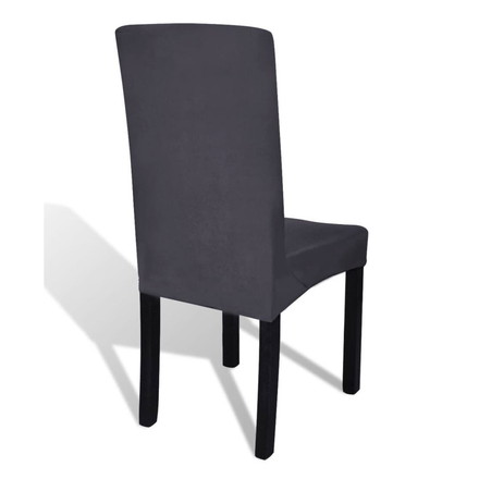 vidaXL ストレート 伸縮性 チェアカバー 4点 アントラシートホーム&ガーデンデコレーションカバー