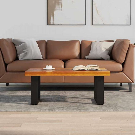 vidaXL コーヒーテーブル チーク 樹脂 100x50cm家具 テーブル アクセントテーブル