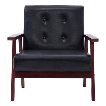 vidaXL アームチェア ブラック 合成皮革製 家具 チェア アームチェア リクライニングチェア スリーピングチェア