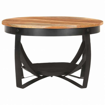 vidaXL コーヒーテーブル O68x43 cm アカシア無垢材家具 テーブル アクセントテーブル コーヒーテーブル