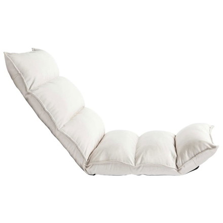 vidaXL 折りたたみ式 フロアチェア クリーム 布製 家具 チェア 床椅子