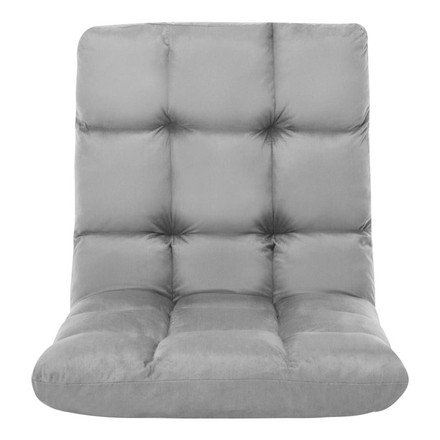 vidaXL 折りたたみ式 フロアチェア ライトグレー マイクロファイバー製 家具 チェア 寝椅子