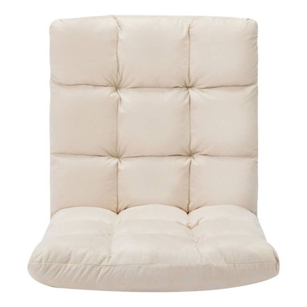 vidaXL 折りたたみ式 フロアチェア クリーム マイクロファイバー製 家具 チェア 寝椅子