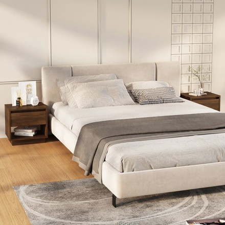 vidaXL ベッドサイドキャビネット 2点 ブラウンオーク 45x34x44 cm エンジニアリングウッド家具テーブルベッドサイドテーブル