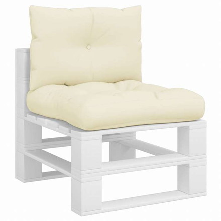 vidaXL パレットソファクッション 2点 クリーム ファブリックホーム&ガーデン デコレーション