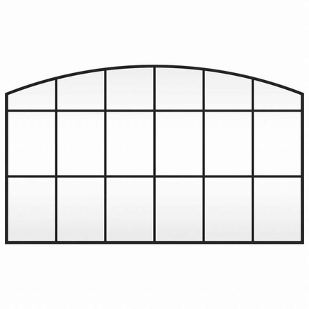 vidaXL ウォールミラー ブラック 100x60 cm アーチ型 鉄製ホーム&ガーデン デコレーション