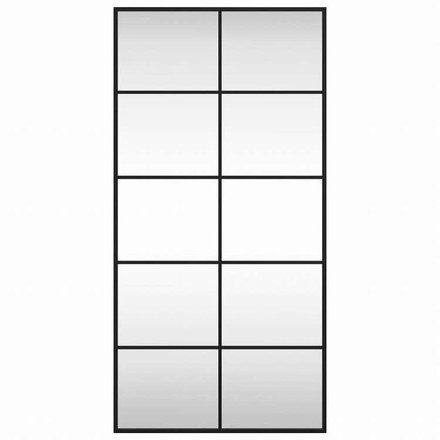 vidaXL ウォールミラー ブラック 50x100 cm 長方形 鉄製ホーム&ガーデン デコレーション 鏡