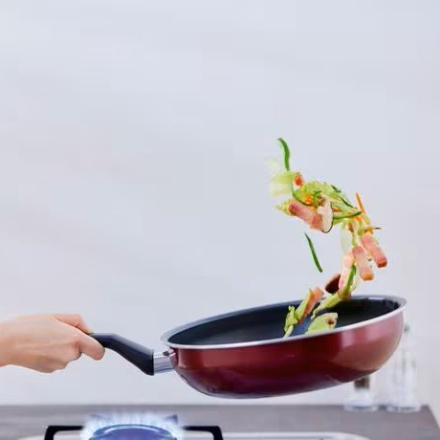 アイリスオーヤマ ダイヤモンドコートフライパン 炒め鍋 26cm IH・ガス火対応 VDI-W26 ワインレッド