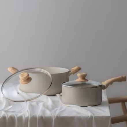 アイリスオーヤマ ナチュかる片手なべ18cm IH・ガス火対応 NTL-P18 グレイッシュモカ