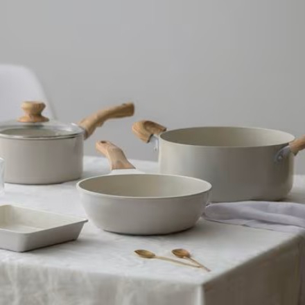 アイリスオーヤマ ナチュかる両手なべ24cm IH・ガス火対応 NTL-P24 パールグレー×アイボリー