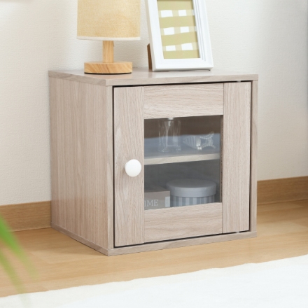 キューブボックス ガラス扉 アッシュグレー