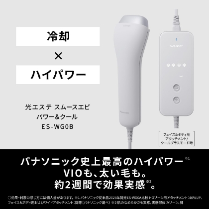 パナソニック 光エステ スムースエピ パワー&クール 光脱毛器 (フラッシュ式) ES-WG0B-H [グレー]