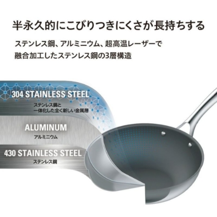 フライパン ドウシシャ コレール フライパン IH対応 26cm シルバー