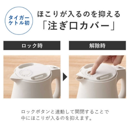 電気ケトル タイガー魔法瓶 スゴ軽 PCT-A151-WO オフホワイト