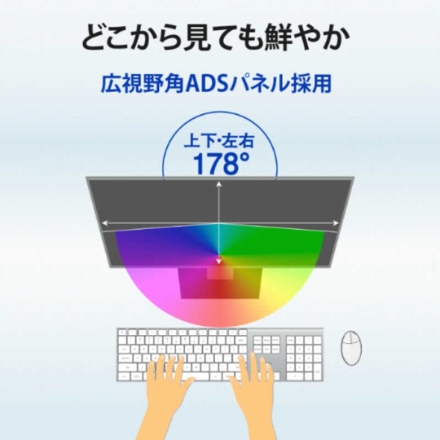 PC用LCDモニター IOデータ 23.8型 フルHD ワイド液晶 ADSパネル採用 LCD-A241DB ブラック