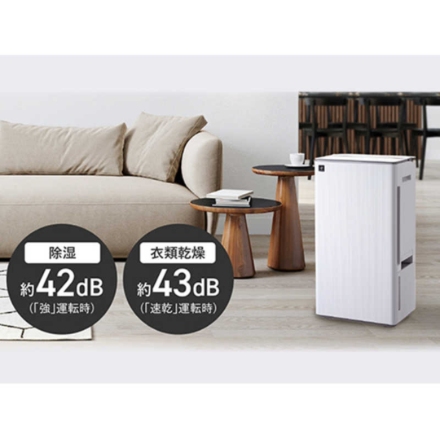 衣類乾燥除湿機 シャープ コンプレッサー方式 プラズマクラスター 木造23畳まで 鉄筋47畳まで CV-T190-W ホワイト