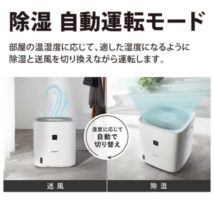 除湿機 シャープ 衣類乾燥除湿機 360度 全周吹き出し 衣類消臭運転 オートオフ機能搭載 CVU60 ホワイト