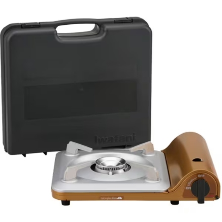 アウトドアコンロ イワタニ カセットフー 達人スリムV ケース付き CB-TS-5-A ブラウン系