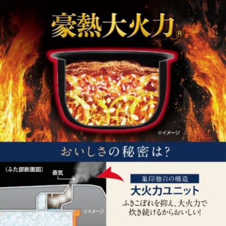 象印 炊飯器 豪熱大火力 5.5合炊き NW-YD10-BA ブラック