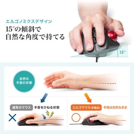 サンワサプライ 有線トラックボール MA-TB128BK ブラック