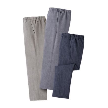 スラックス 3色組 同サイズ ウエスト総ゴム エムアイジェイ 日本製 スコッチガード加工楽々パンツ股下65cm LLサイズ