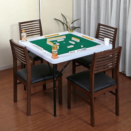 高さ調節できる麻雀テーブル 折りたたみ 麻雀台 ブラウン