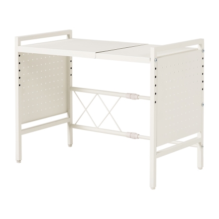 伸縮レンジラック レンジ上収納 1段 ホワイト