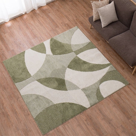 ラグ ラグマット 190×190cm 日本製 タフトカーペット「ジャスト」 ベージュ