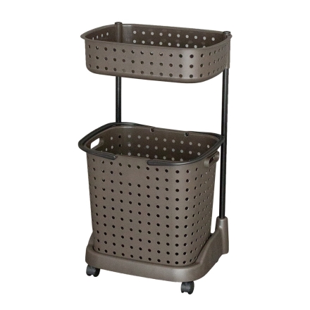 日本製 ランドリーバスケット 2段