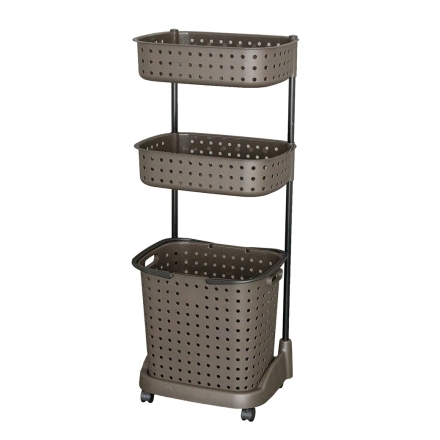 日本製 ランドリーバスケット 3段