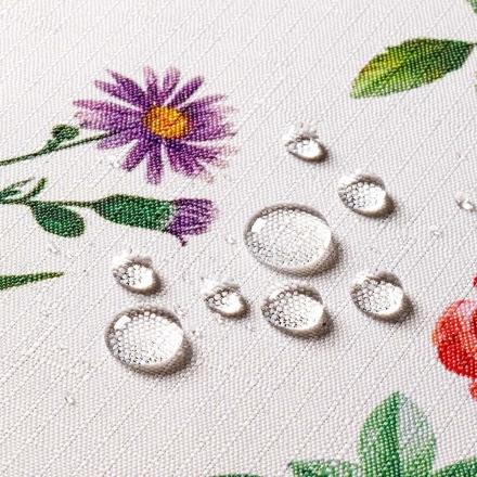 フラワー柄はっ水テーブルクロス 円形直径145cm 花柄 撥水 はっ水 おしゃれ かわいい 円卓 丸型 汚れ防止 洗える 華やか